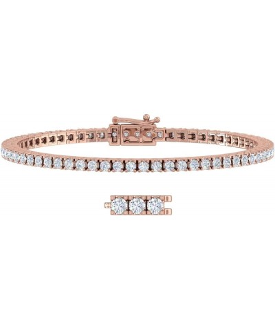 2.75 to 3 1/0 Carat Diamond Tennis Bracelet in 10K Gold or 950 Platinum (5.5 to 8 inch) Rose Gold 5.5 Inches $514.00 Bracelets