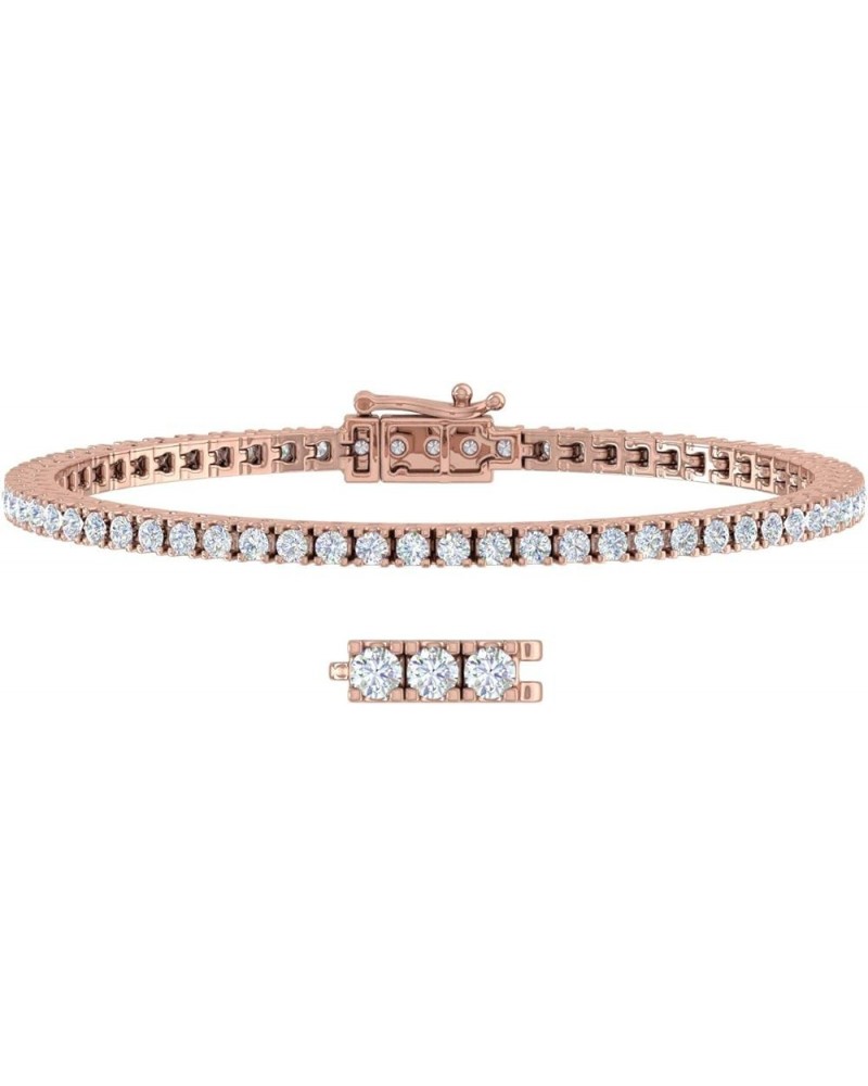 2.75 to 3 1/0 Carat Diamond Tennis Bracelet in 10K Gold or 950 Platinum (5.5 to 8 inch) Rose Gold 5.5 Inches $514.00 Bracelets