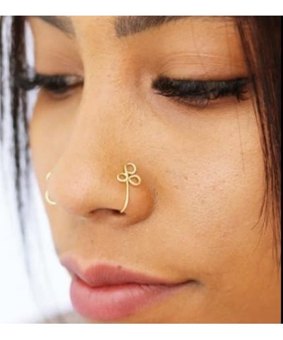 3Pcs Evil Eye Nose Ring, Non Piercing Nose Clip on, Fake Piercings Nose Ring for Women Men, Turkish Eye Protection Luck Gold ...