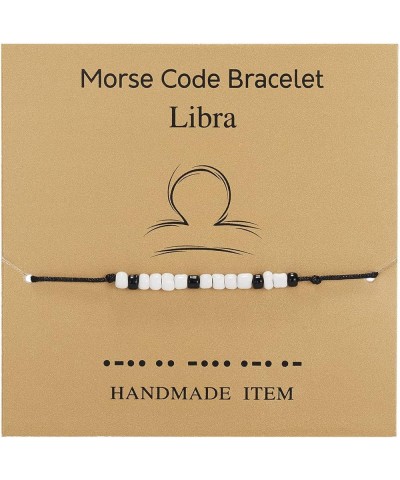 Zodiac Bracelet for Women Morse Code Bracelet for Men Inspirational Code Bracelet Adjustable 12 Constellation Bracelet Funny ...