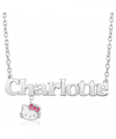 Sanrio Sterling Silver Personalized Name Necklace 18" - 1Flash Plate or Silver Plate Custom Necklace Official License Face Si...