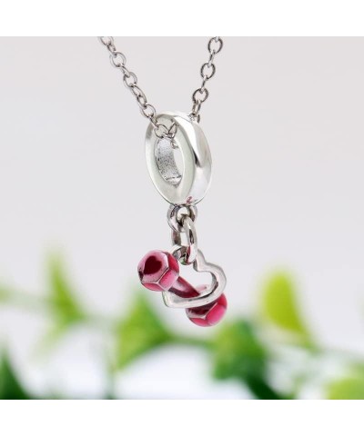 Charm 925 Sterling Silver Pendant,Girl Jewelry Beads Gifts for Women Bracelet&Necklace Dumbbell & Heart Dangle $10.29 Bracelets