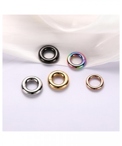 316L Surgical Steel Hinged Nose Rings Hoop 20G 18G 16G 14G 12G 10G 8G 6G Seamless Piercing Rings for Nose Septum Cartilage He...