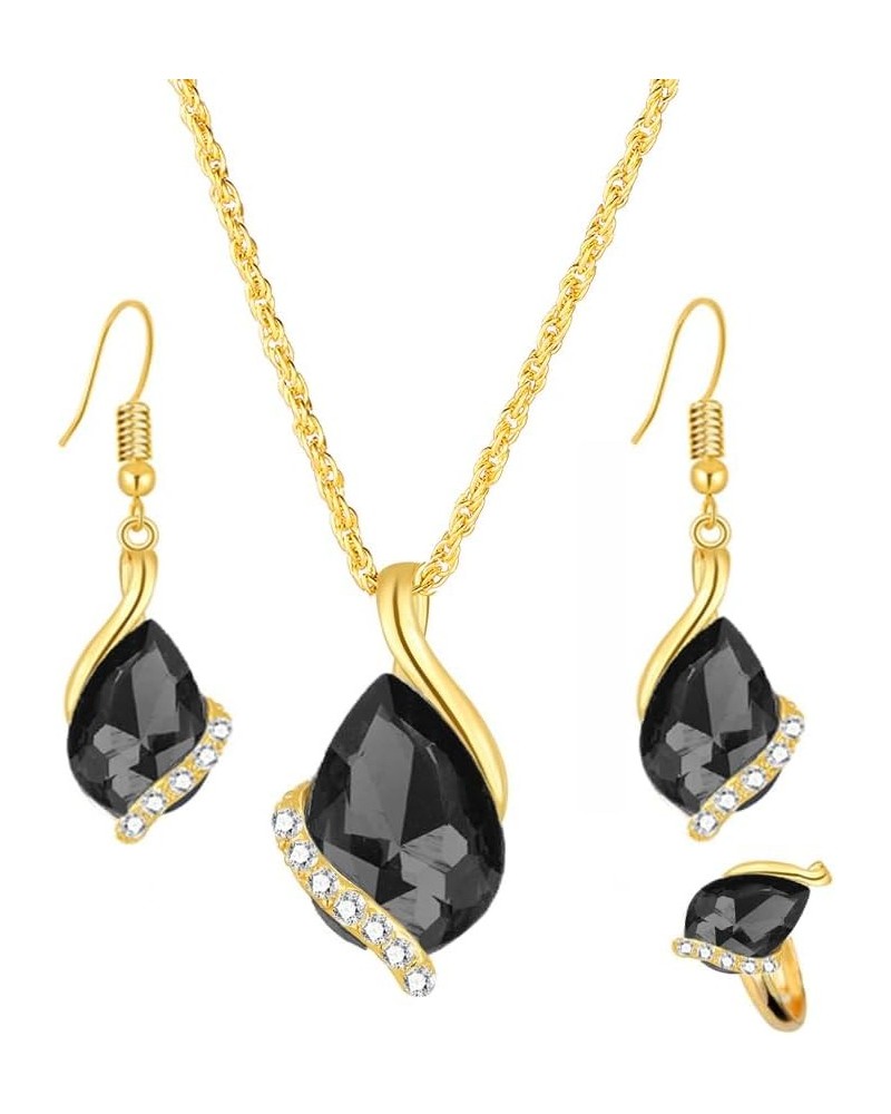 Necklace and Earring Sets for Women Girls Earrings Gold Plated Crystal Pendants Necklace Fashion Jewelry l $8.39 Jewelry Sets