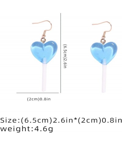 Sweet lollipop Heart Transparent Candy Acrylic Earrings for Women Teens Girls 3D Delicious Cute Colorful Multiflavor Simulate...