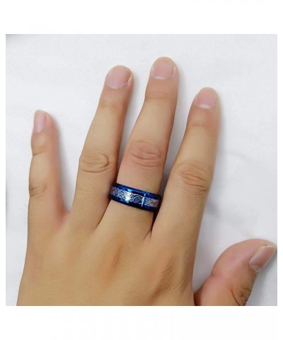 TWO RINGS His And Hers Couple Ring Bridal Set His Hers Women Blue Gold Plated Cz Man Stainless Steel Wedding Ring Band Set wo...