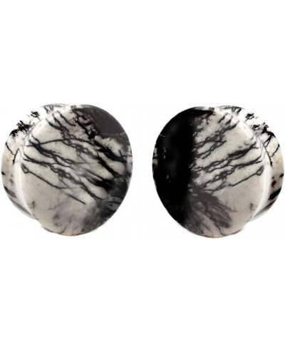 soscene Ear gauges Net jasper organic stone plugs 12MM $7.53 Others