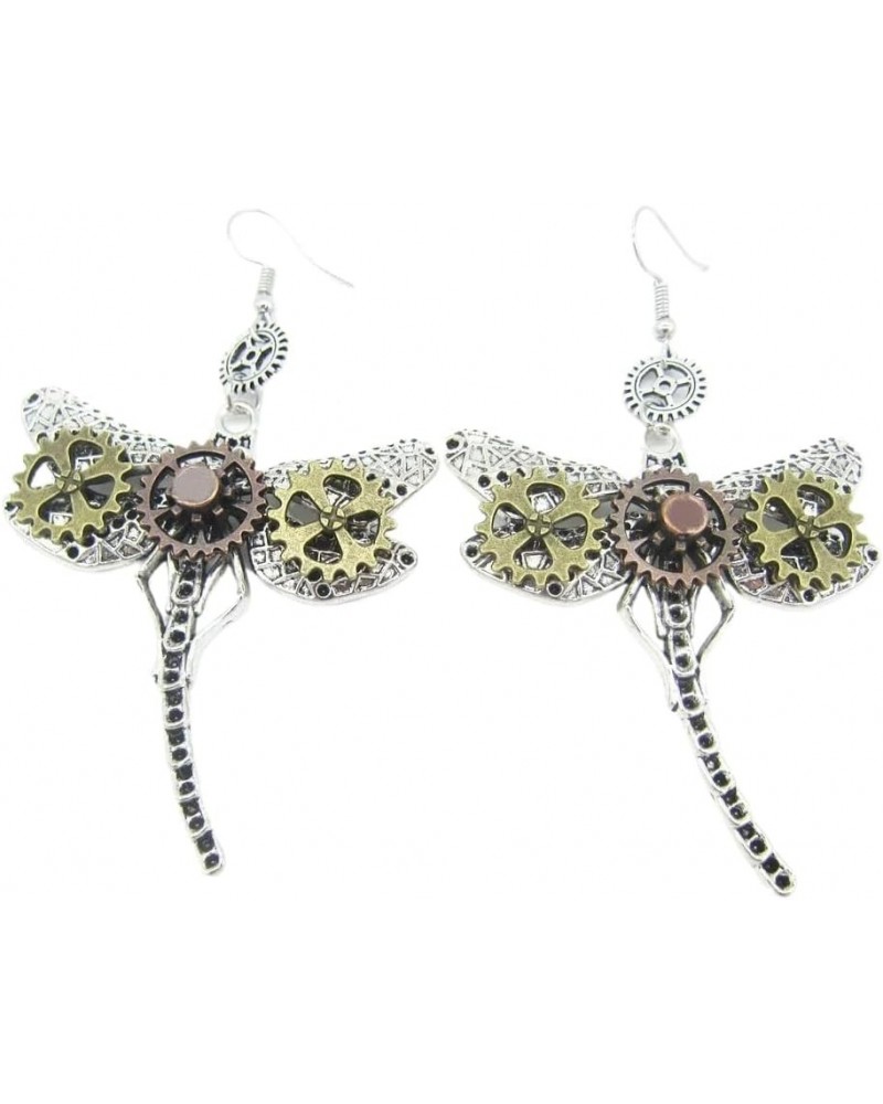 925 Sterling Silver Vintage Steampunk Earrings For Women - Steampunk Accessories Women, Butterfly Mechanical Gear Steam Punk ...