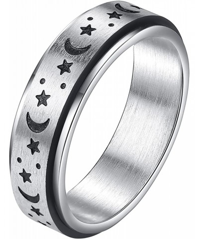 Spinner Rings for Anxiety Moon Star Fidget Ring Stress Relief Anxiety Ring for Women Teen Girls Engagement Wedding Promise We...