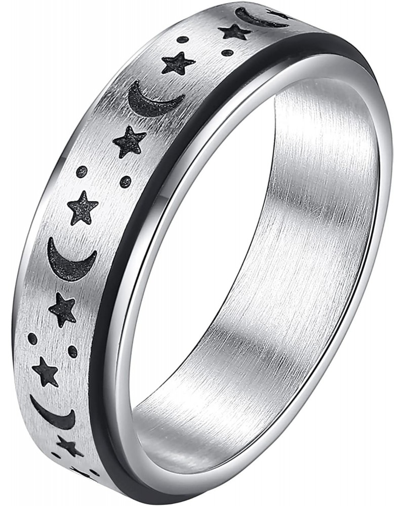 Spinner Rings for Anxiety Moon Star Fidget Ring Stress Relief Anxiety Ring for Women Teen Girls Engagement Wedding Promise We...