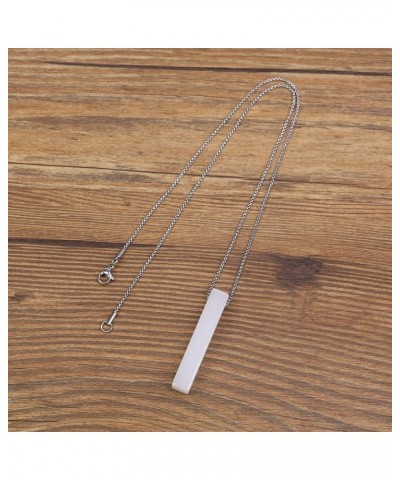 Yin Yang Bar Stone Pendant Necklaces for Couples Obsidian & White-Jade $16.83 Necklaces