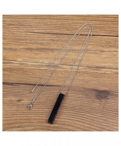 Yin Yang Bar Stone Pendant Necklaces for Couples Obsidian & White-Jade $16.83 Necklaces