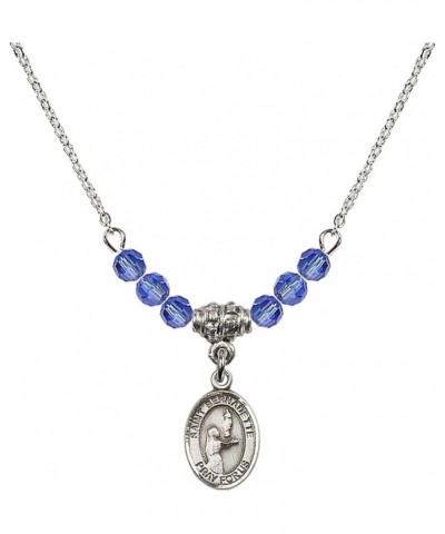 September Birth Month Bead Necklace with Catholic Patron Saint Petite Charm, 18 Inch Saint Bernadette $27.25 Necklaces