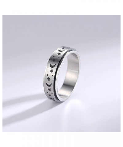 Spinner Rings for Anxiety Moon Star Fidget Ring Stress Relief Anxiety Ring for Women Teen Girls Engagement Wedding Promise We...