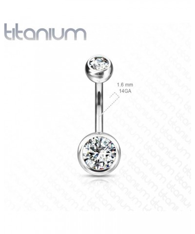 14g Double Gem Ball Belly Button Ring Grade 23 Solid Titanium L: 12mm S: 5 & 8mm Purple $10.19 Body Jewelry