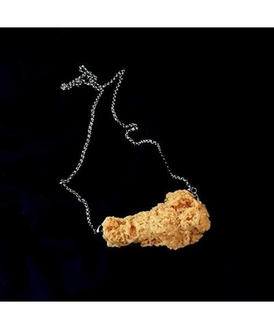 Simulation Fried Chicken Pendant Necklace Lovely Funny handmade Imitation Food Chicken Legs Wings Necklace Keychain Resin Cre...