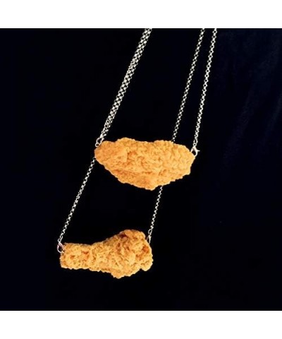 Simulation Fried Chicken Pendant Necklace Lovely Funny handmade Imitation Food Chicken Legs Wings Necklace Keychain Resin Cre...