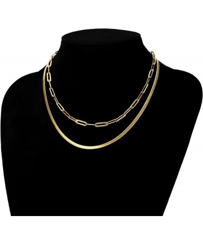 14K Gold Necklace For Women Trendy, Initial Layered Necklaces For Women Dainty Snake Chain Jewlery Gift Q $8.69 Necklaces