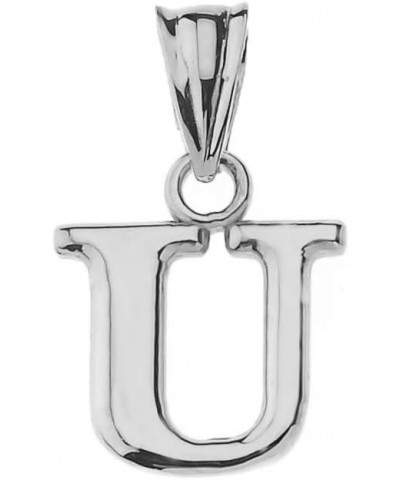 .925 Sterling Silver Personalized Initial Pendant Charm - Choice of Letter U $11.59 Necklaces