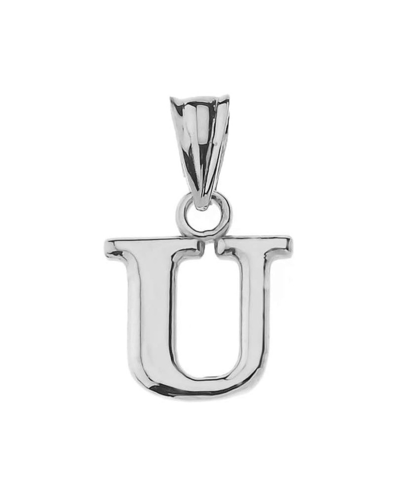 .925 Sterling Silver Personalized Initial Pendant Charm - Choice of Letter U $11.59 Necklaces