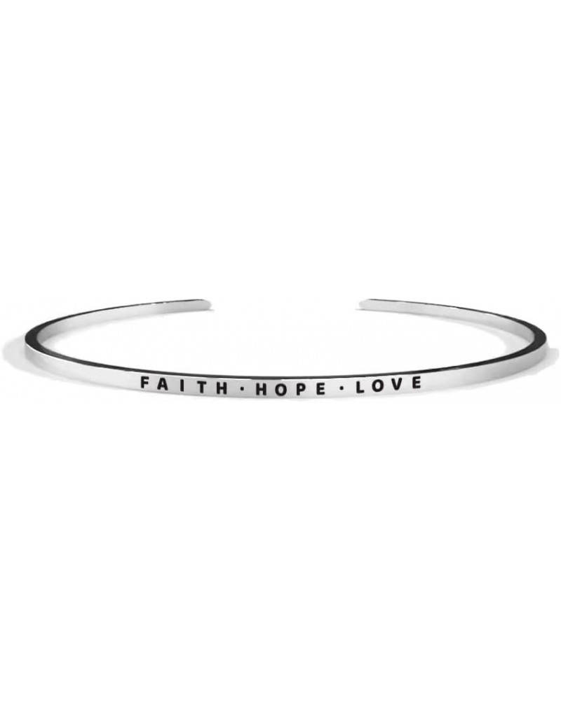 Inspirational Cuff Bracelet Personalized Jewelry Custom Engrave Name Mantra Text Minimalist Simple Open Bangle Gifts for Wome...