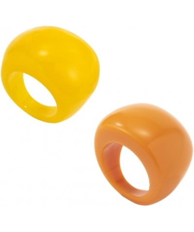 2Pcs Multicolor Resin Chunky Rings for Women Y2K Acrylic Resin Rings Minimalist Knuckle Finger Rings Jewelry C $5.21 Rings