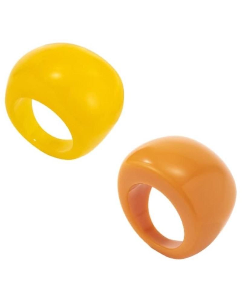 2Pcs Multicolor Resin Chunky Rings for Women Y2K Acrylic Resin Rings Minimalist Knuckle Finger Rings Jewelry C $5.21 Rings