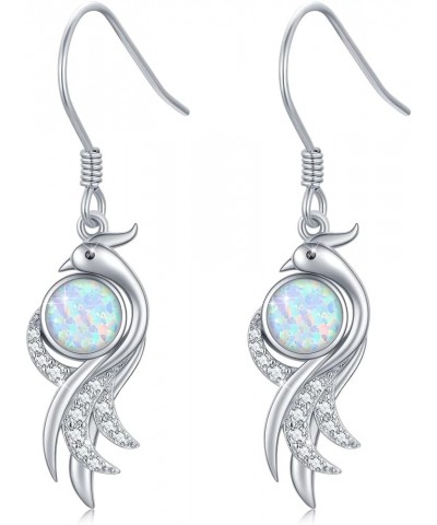 Phoenix Earrings S925 Sterling Silver Opal/Pearl Dangle Drop Earrings Cute Hypoallergenic Jewelry Gifts for Women Girls Opal ...