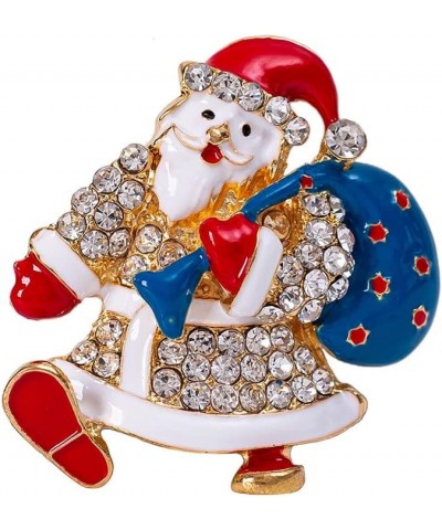 Christmas Brooch Pins, Rhinestone Crystal Enamel Christmas Jewelry Gift for Women Girls A3- Santa Claus $7.69 Brooches & Pins