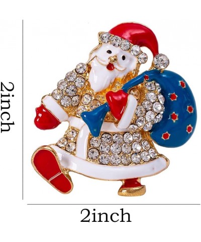 Christmas Brooch Pins, Rhinestone Crystal Enamel Christmas Jewelry Gift for Women Girls A3- Santa Claus $7.69 Brooches & Pins