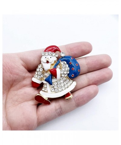 Christmas Brooch Pins, Rhinestone Crystal Enamel Christmas Jewelry Gift for Women Girls A3- Santa Claus $7.69 Brooches & Pins