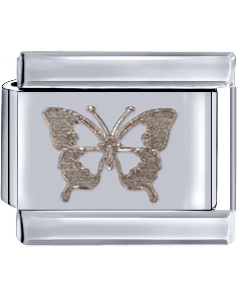 Italian Charm(Butterfly Series) Plain Gray Butterfly $7.39 Bracelets