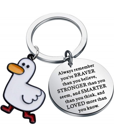 Cute Duck Jewelry You are Braver Stronger Smarter Than You Think Keychain Duck Inspirational Gifts for Duck Lover Duck Always...