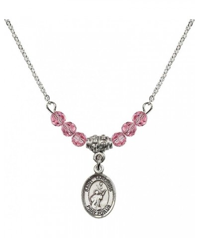 October Birth Month Bead Necklace with Catholic Patron Saint Petite Charm, 18 Inch Saint Tarcisius $44.05 Necklaces