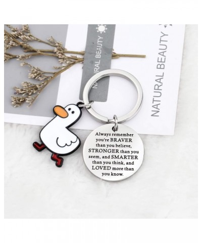 Cute Duck Jewelry You are Braver Stronger Smarter Than You Think Keychain Duck Inspirational Gifts for Duck Lover Duck Always...