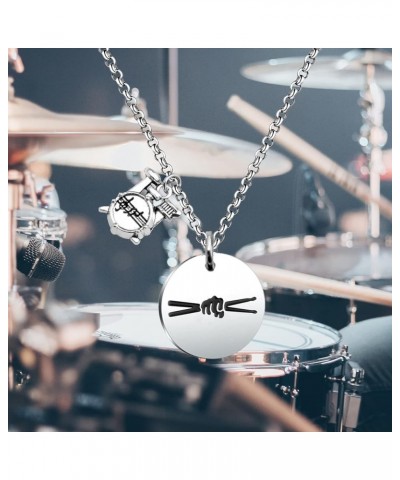 The Rock Drum Necklace Drummer Musical Lover Gift pendant necklace $9.89 Bracelets