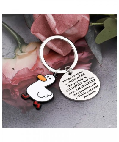 Cute Duck Jewelry You are Braver Stronger Smarter Than You Think Keychain Duck Inspirational Gifts for Duck Lover Duck Always...