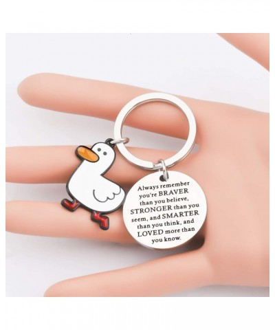 Cute Duck Jewelry You are Braver Stronger Smarter Than You Think Keychain Duck Inspirational Gifts for Duck Lover Duck Always...