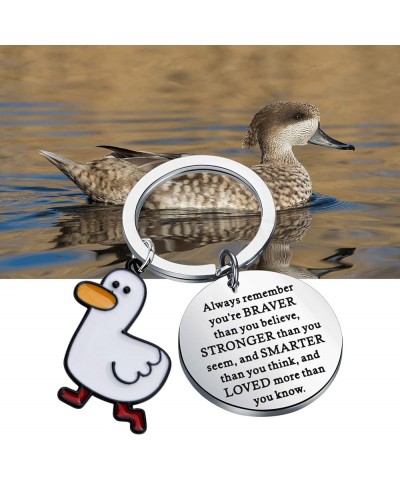 Cute Duck Jewelry You are Braver Stronger Smarter Than You Think Keychain Duck Inspirational Gifts for Duck Lover Duck Always...