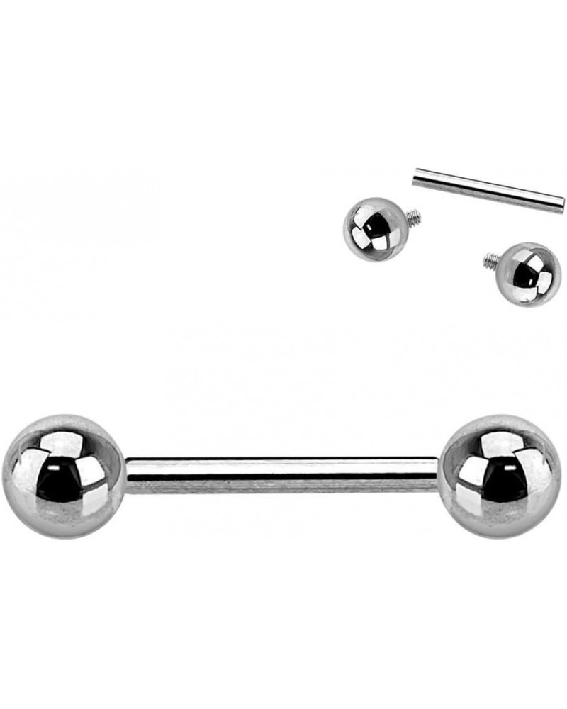 1 Piece Internally Threaded Grade 23 Solid Titanium Barbells Tongue/Nipple Ring 16g (1.2mm) - 6mm (1/4") - 3mm $9.83 Body Jew...