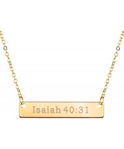 Gold Christian Bar Necklace Bible Verse Necklace Faith Necklace Sister Necklace Baptism Gift Birthday Isaiah 40:31 $15.56 Nec...