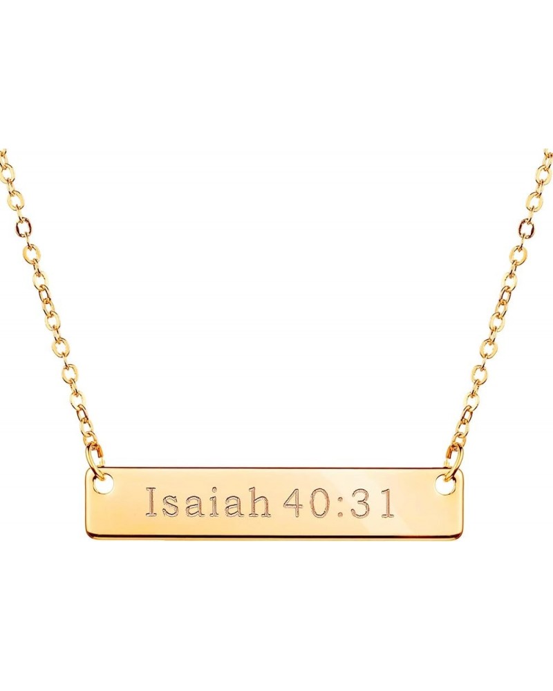 Gold Christian Bar Necklace Bible Verse Necklace Faith Necklace Sister Necklace Baptism Gift Birthday Isaiah 40:31 $15.56 Nec...