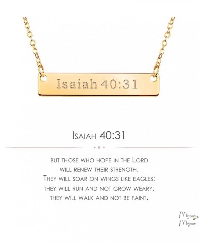 Gold Christian Bar Necklace Bible Verse Necklace Faith Necklace Sister Necklace Baptism Gift Birthday Isaiah 40:31 $15.56 Nec...