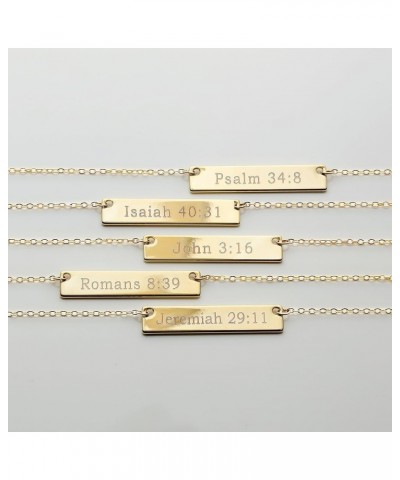 Gold Christian Bar Necklace Bible Verse Necklace Faith Necklace Sister Necklace Baptism Gift Birthday Isaiah 40:31 $15.56 Nec...