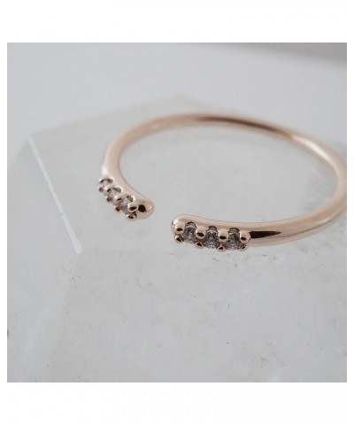 Adjustable Open Crystal Ring in Gold, Rose Gold, or Silver | Minimalist, Delicate Jewelry Rose Gold $12.59 Rings