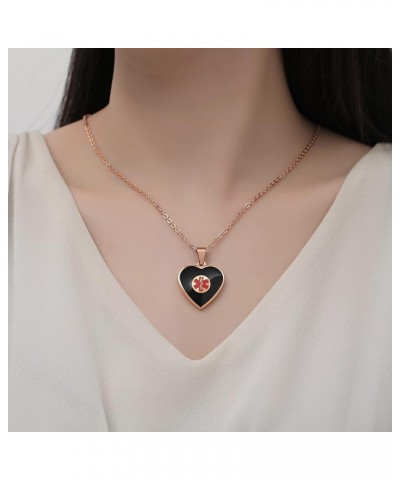 Free Engraving Heart Charm Medical ID Alert Necklaces for Women GOLD / BLACK type 1 diabetes $12.37 Necklaces