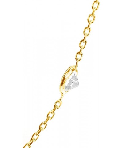 Sterling Silver Designer Style CZ By the Yard Station Chain Anklet, Bracelet, or Necklace Gold Tone (18 Inches) $17.23 Anklets