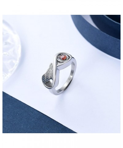 Cremation Ring for Ashes for Women Infinity Wing Urn Rings Memorial Jewelry Human Pet Ash Holder Stainless Steel Funeral Keep...