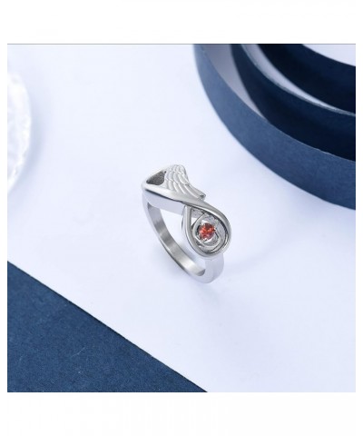 Cremation Ring for Ashes for Women Infinity Wing Urn Rings Memorial Jewelry Human Pet Ash Holder Stainless Steel Funeral Keep...