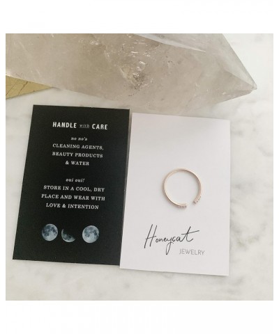 Adjustable Open Crystal Ring in Gold, Rose Gold, or Silver | Minimalist, Delicate Jewelry Rose Gold $12.59 Rings